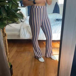 Striped bell bottom pants